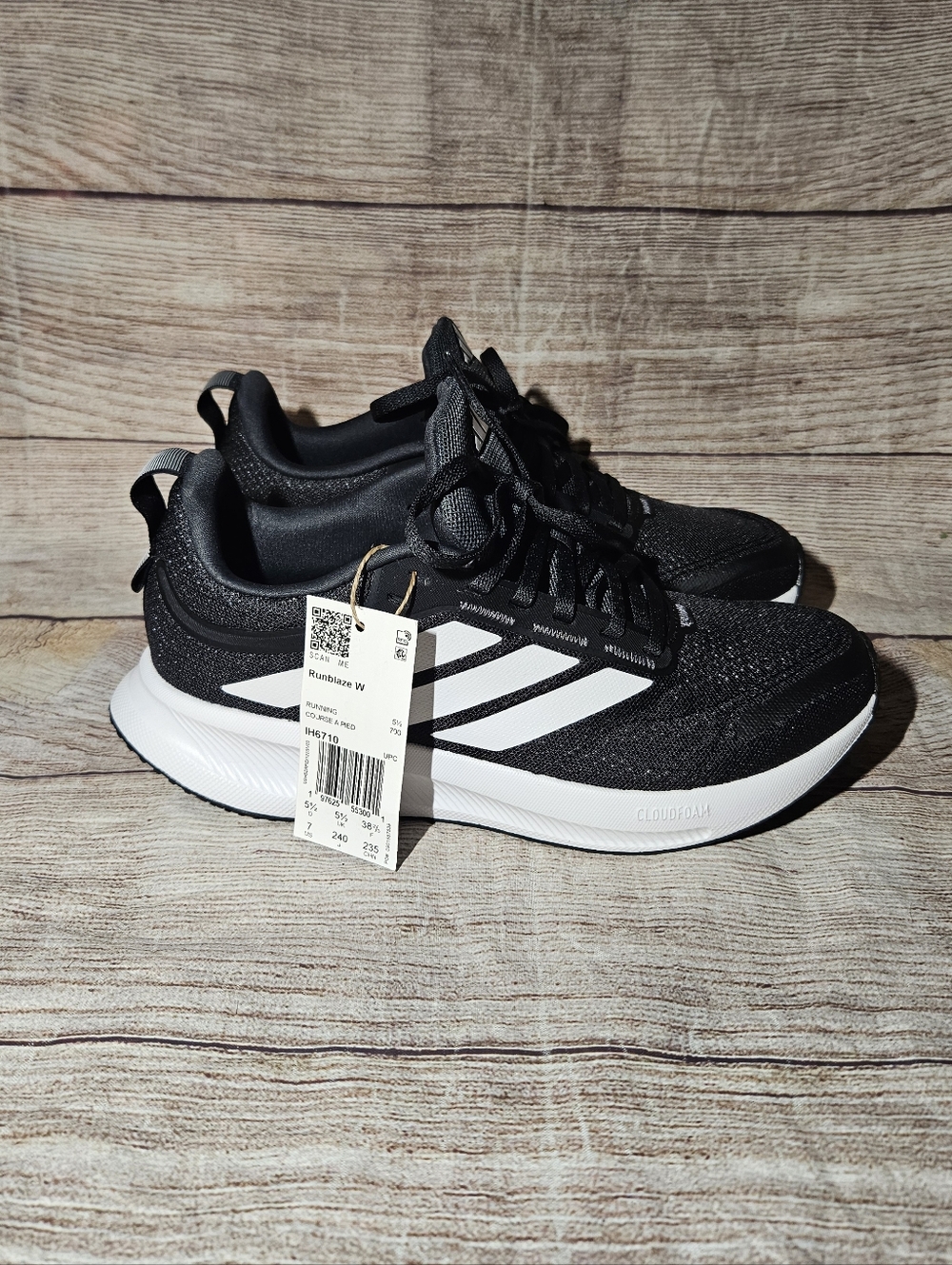 Adidas Runfalcon 5 Cloudfoam Black And White Running Shoes